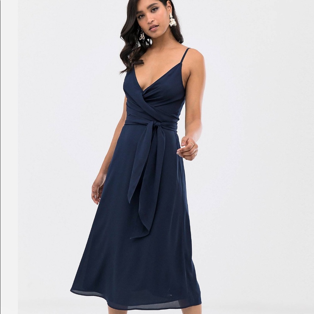 ASOS Design Cami Wrap Midi Dress